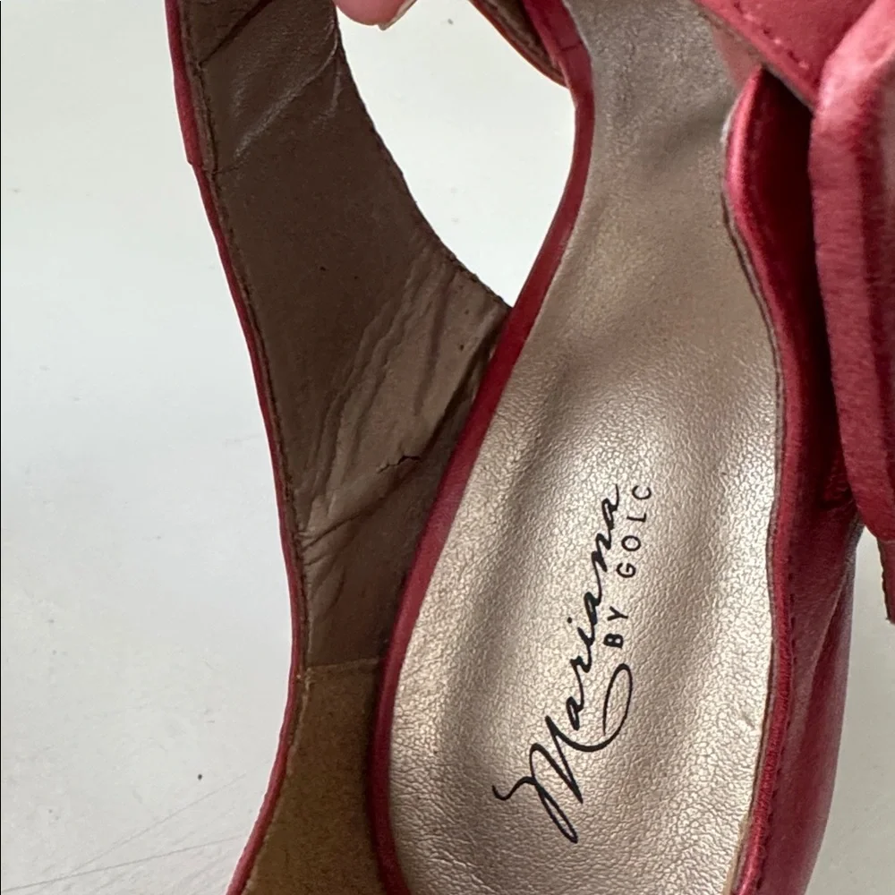 Mariana by Golc red leather high heeled sandals, 35.
